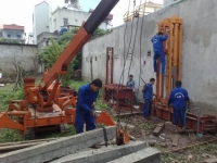 Ép cọc bê tông Nhà Dân ở Bình Dương