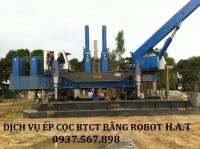 Ép cọc bê tông bằng Robot 120 tấn